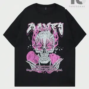 Street Life Erkek Kanat & Harf Baskılı Oversize T-shirt