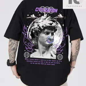 Street Life Erkek Kelebek Baskılı Tişört