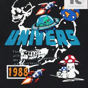 Street Life Erkek Mektup Kafatası ve Mantar Grafikli Tişört