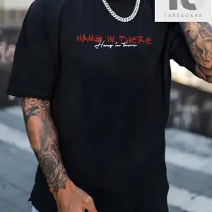 Street Life Erkek Mektup ve Ağaç Baskı Yuvarlak Yaka Tişört