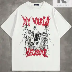 Street Life Erkek Mektup ve Örümcek Baskılı Tişört