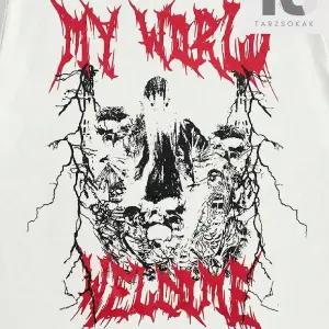 Street Life Erkek Mektup ve Örümcek Baskılı Tişört