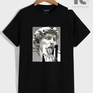 Street Life Erkek Mektup ve Yıldız Grafikli Tişört