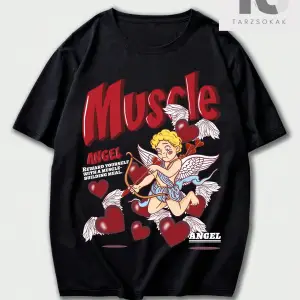 Street Life Erkek Melek & Slogan Grafikli Tişört