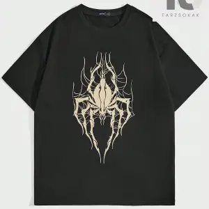 Street Life Erkek Örümcek Desenli Tişört