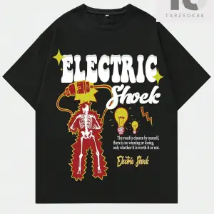 Street Life Erkek Slogan ve İskelet Baskılı Tişört