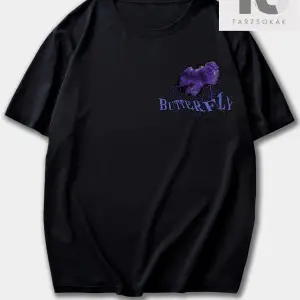 Street Life Erkek Sloganlı ve Kelebek Baskılı Tişört