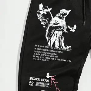 Street Life Guys Slogan Graphic Drawstring Waist Eşofman Altı