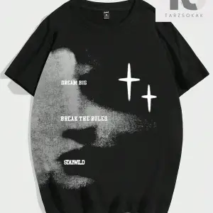 Street Life Yazı Tasarımlı Yuvarlak Yaka Erkek Kısa Kollu Günlük Giyim Tişört