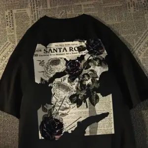 Streetwear Rose Baskılı Unisex Oversize Vintage