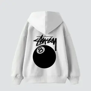 Sts. Eight Ball Baskılı Oversize Unisex Beyaz