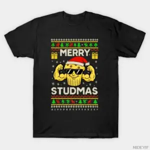 Stud Muffin Köpek Komik Tatil Grafik Noel T-shirt Erkekler Kadınlar Için % 100% Pamuk T Shirt