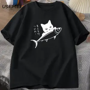 Su samuru Saçma Baskı TPamuk Tasarımcı Komik Deniz Samuru Meme Tee Vintage Y2K Hayvan 2944