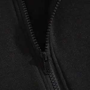 Sun & Moon Print Zip Up Drawstring Lined Hoodie Siyah