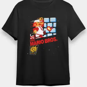 Süper Mario Siyah Unisex Tişört T-Shirt