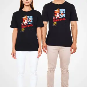 Süper Mario Siyah Unisex Tişört T-Shirt