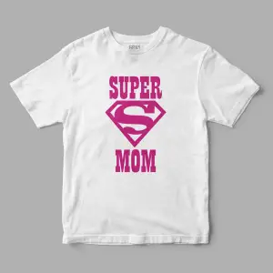Super Mom Superman Baskılı Tişört