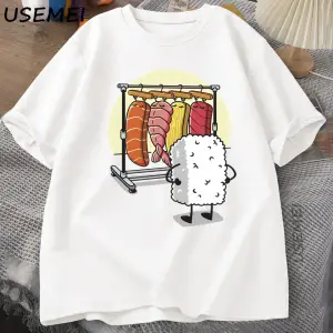 Suşi Dolap TKadın Erkek Komik Yüksek Kaliteli T-shirt Pamuk Grafik T Shirt Gevşek Kıs 2915