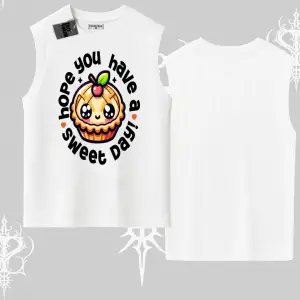 Sweet Day Cupcake Baskılı Kolsuz Tshirt