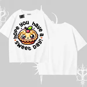 Sweet Day Cupcake Baskılı Oversize Tshirt