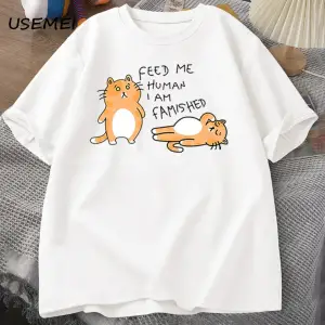 T-shirts Men Women Fuuny Cat Lovely Print T Shirt Summer Cotton Mens T-shirts Casual Harajuk 3029