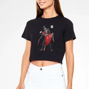 Tango Siyah Crop Top  T-Shirt