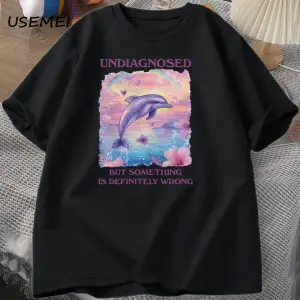 Tanısız Ama Bir Şey Yanlış Tişörtleri Erkekler Rahat Pamuk kısa kollu tişört Harajuku Grafik 2815