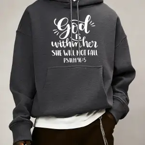 Tanrı İçinde Olan Olsun, O Düşmez Baskılı Erkekler İçin Sonbahar Her Şeyle Uyumlu Eşofman Mod