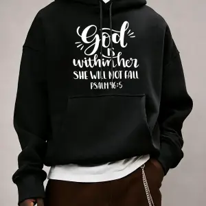 Tanrı İçinde Olan Olsun, O Düşmez Baskılı Erkekler İçin Sonbahar Her Şeyle Uyumlu Eşofman Mod