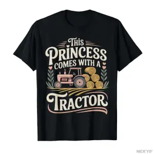 Tarım Çiftçi Kız Kadın Traktör Bu Prenses T-shirt Erkekler Kadınlar Için % 100% Pamuk T Shirt