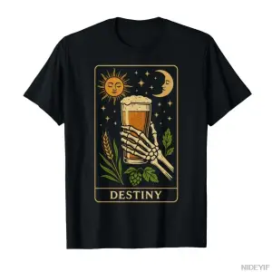 Tarot Kartı Erkek Kadın Komik Bira T-shirt Erkekler Kadınlar Için % 100% Pamuk T Shirt Kısa K