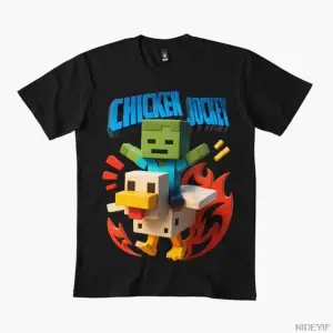 Tavuk Jokeyi kare tişört Erkekler Kadınlar için %100 Pamuklu Tişörtler Kısa Kollu Üstler 1230