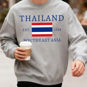 Tayland Güneydoğu Asya Baskılı Sonbahar Erkekler Kazak Yumuşak Giysiler Trendy Gevşek Tüm Maç