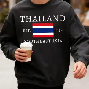 Tayland Güneydoğu Asya Baskılı Sonbahar Erkekler Kazak Yumuşak Giysiler Trendy Gevşek Tüm Maç