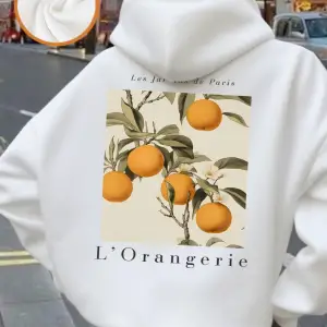 Taze Portakal Meyve Baskı Kapüşonlular Kadın Kış Polar Sıcak Kazaklar Gevşek Cep Tişörtü Raha