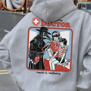 Tedavi eden doktor baskılı kapüşonlu svetşörtler kadın temel cepli sweatshirtler sonbahar pol