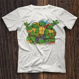Teenage Mutant Ninja Turtles Ninja Kaplumbağalar Beyaz Unisex Tişört T-shirt