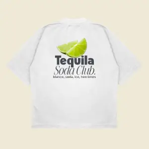 Tequila Soda Baskılı Oversize Unisex Pamuklu Nefes Alan Kalın Kumaşlı