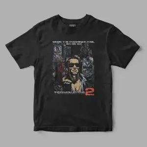 Terminatör Retro Baskılı Tişört