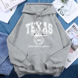 Texas Austin amerika birleşik devletleri Hoodies kadın polar ekip boyun kapşonlu yaratıcı yen