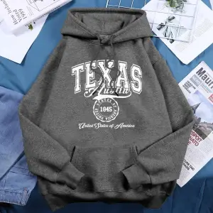 Texas Austin amerika birleşik devletleri Hoodies kadın polar ekip boyun kapşonlu yaratıcı yen