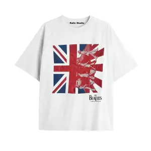 The Beatles ünisex oversize t-shirt beyaz