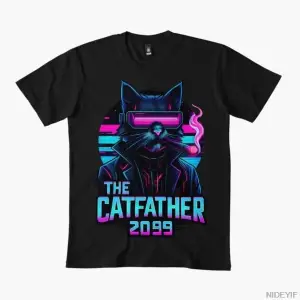 The Catfather Erkek Kadın Tişörtü %100 Pamuklu Tişörtler Kısa Kollu Üstler 1217-3