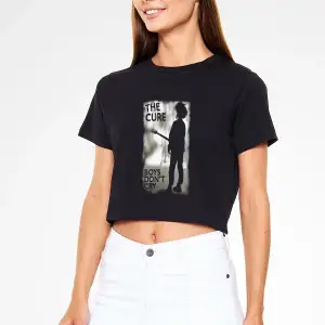 The Cure Siyah Crop Top Tişört