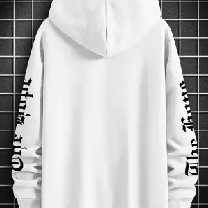 The Hope Renkli Baskılı Oversize Kapüşonlu Sweatshirt Beyaz