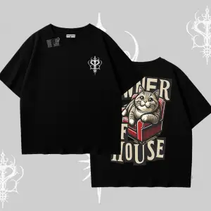 The Owner of House Kedi Arka Baskılı Oversize Tshirt