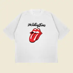 The Rolling Stones Baskılı Oversize Unisex Pamuklu Nefes Alan Kalın Kumaşlı