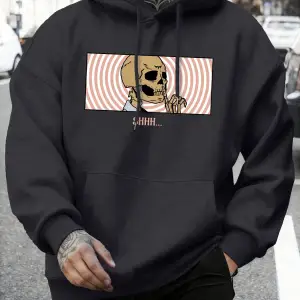 The Skull Under Consideration Kapüşonlu Üst Erkek Sonbahar Sıcak Gevşek Sweatshirt Günlük Pol