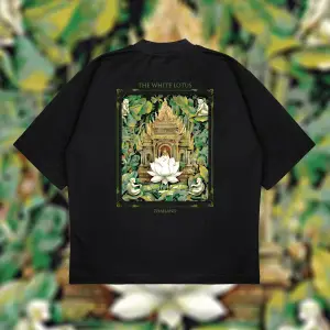 The White Lotus Oversize Unisex Pamuklu Nefes Alan Kalın Kumaşlı