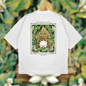 The White Lotus Oversize Unisex Pamuklu Nefes Alan Kalın Kumaşlı